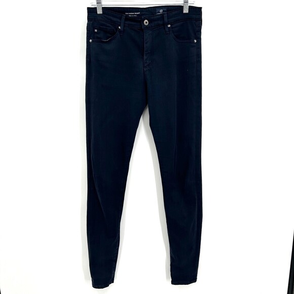AG ADRIANO GOLDSCHMIED Navy Blue The Farrah High Rise Skinny Soft Pants Size 28 - Picture 1 of 10